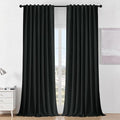 Joydeco Black Blackout Curtains 120 Inches Long - 100% Blackout
