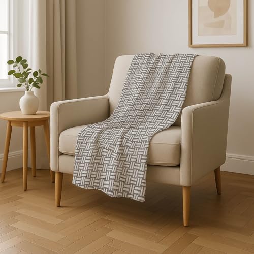 Addison Rugs ASB925 Taupe 50" x 70" Oversized Sherpa Throw Blanket