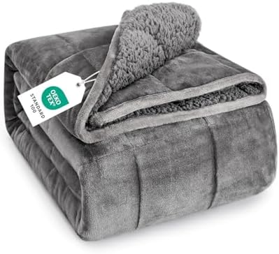 Topblan Sherpa Fleece Weighted Blanket for Adults, 12lbs 48 x 72 Twin