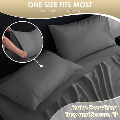 CozySmile King Sheet Set, 6 Piece Luxury Silky Soft Bed Set Fits