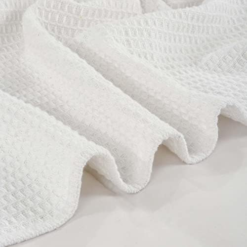 100% Cotton Waffle Weave Blanket, King Size 90 x 108 Inches, 300 GSM