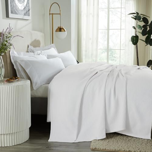 Better Trends 100% Cotton Waffle Weave Throw Blanket for Couch, Bed