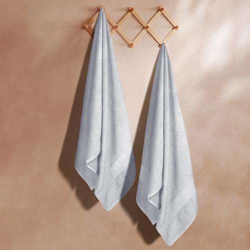 GLAMBURG Premium Cotton Oversized 2 Pack Bath Sheet 35x70-100% Pure