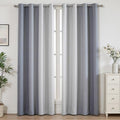 weesire Grey Omber Blackout Curtains, 52 x 96 Inch, Grommet, 2 Panels