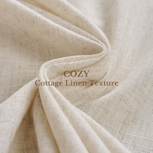 StangH Natural Beige Linen Textured Bedroom Curtains 84 inches, 2