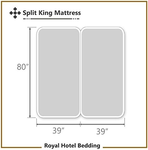 Royal Hotel Split King Cotton Fitted Sheets, 600 Thread Count, Ivory