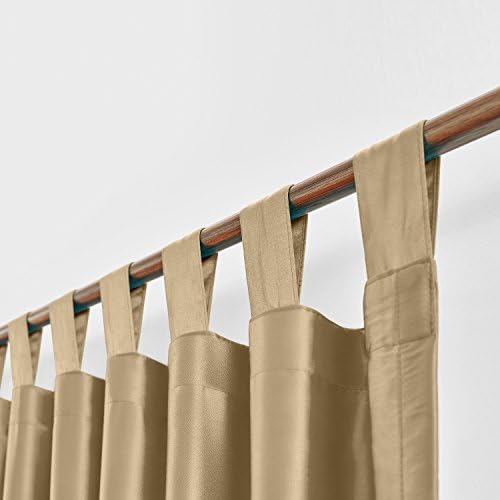 ChadMade Light Filtering Faux Silk Curtain for Living Room 96 Inches