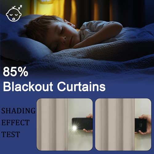 OWENIE Stone Blackout Curtains for Bedroom 120 Inch Extra Long 2