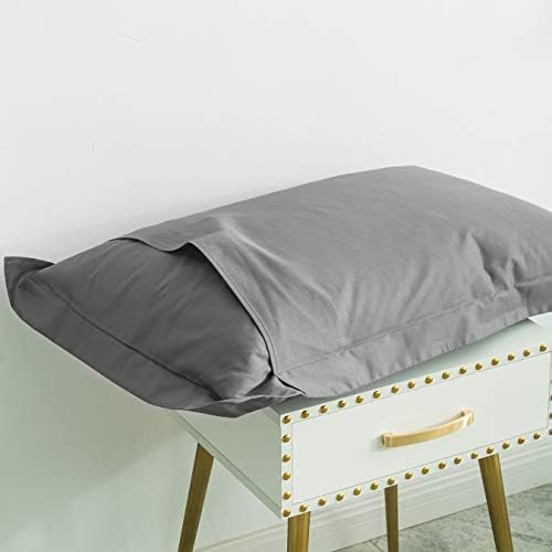 SUSYBAO Soft Grey Duvet Cover Queen 100% Cotton 3 Pieces Set
