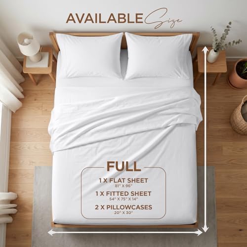 Full Size Bed Sheets - 4Pcs Bed Sheets Full Size Set, Deep Pocket