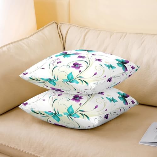 Erosebridal Flying Butterflies Throw Pillow Covers Set of 2,Botanical