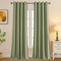 Simplebrand Sage Green Room Darkening Curtains for Bedroom Living Room