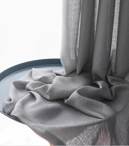 Beydodo Curtains 63 Inches Long 2 Panels Set, Privacy Semi Sheer