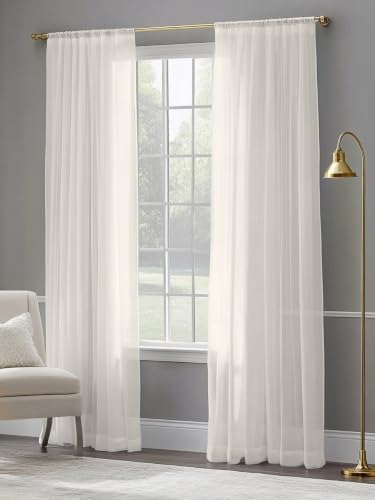 Solid Begin Semi Sheer Curtains 108 Inches Long Window Treatments