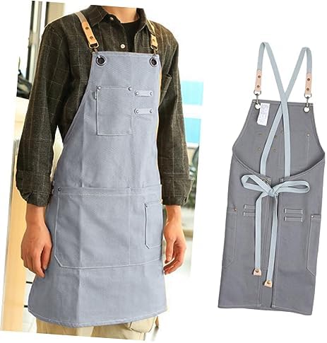 Cabilock Nordic Adjustable Pockets Canvas Style Apron Serving