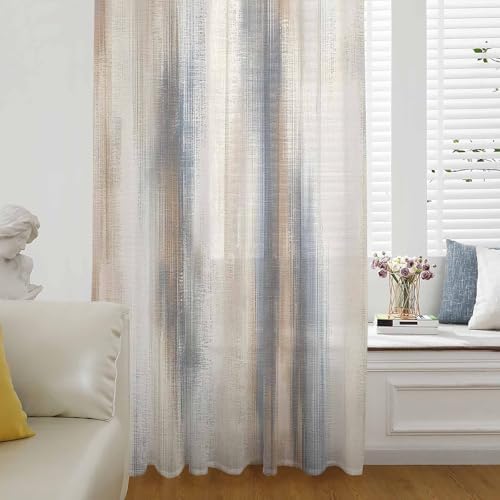 Beige Gray Window Curtains 63 Inches Long,Abstract Grunge Mottled