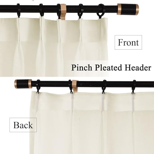 Fcosie Grommet Top Linen Textured Sheer Drape 84 Inches Long for