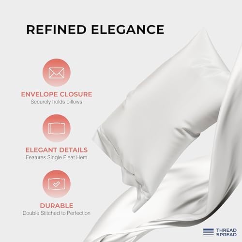 Thread Spread Egyptian Cotton Pillow Cases Queen Size Set of 4
