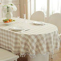 Laolitou Checkered Oval Tablecloth Washable Buffalo Plaid Table Cloth