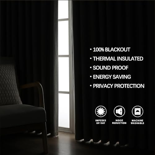 Linen Pinch Pleated Blackout Curtains & Drapes 84 Inches Long Taupe