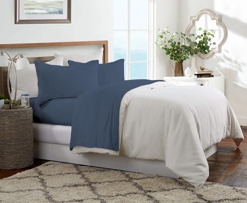 ROYALE LINENS 4-Piece King Jersey Sheet Set - 1 Fitted Sheet, 1 Flat