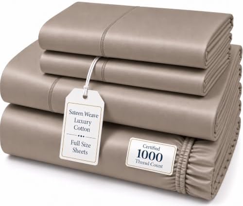 Full Size Bed Set, 1000 Thread Count Full Size Sheets, 100% Cotton