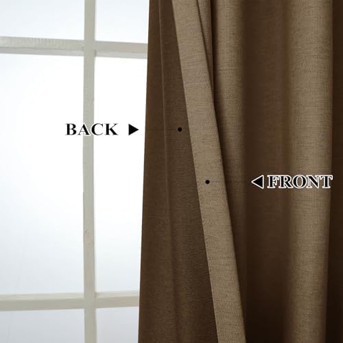 Fcosie 42" Wx120 L Rod Pocket Back Tab Blackout Curtains for Living