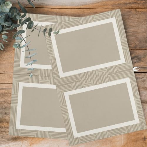Beige Striped Kitchen Towels Set of 3, Water Absorbent Dish Towel
