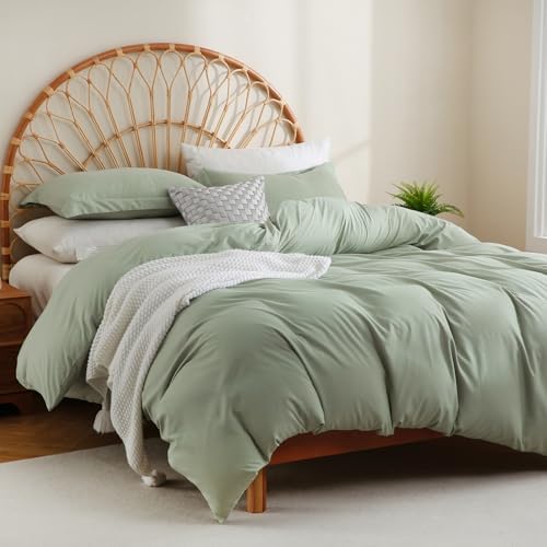 JSD Sage Green Duvet Cover Set Queen Size