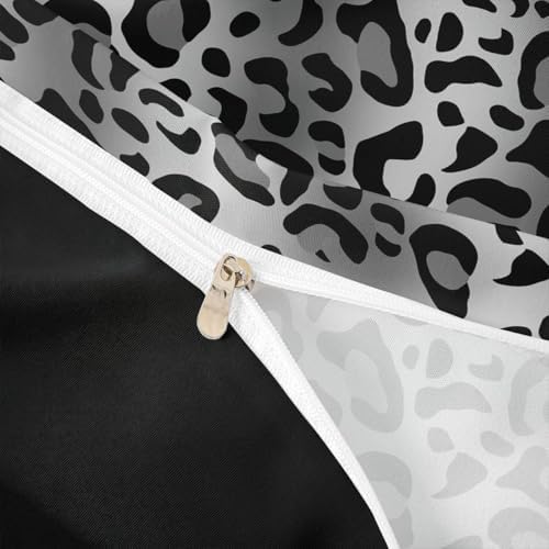Erosebridal Pale Gray Gradient Leopard King Duvet Cover Ombre Animal