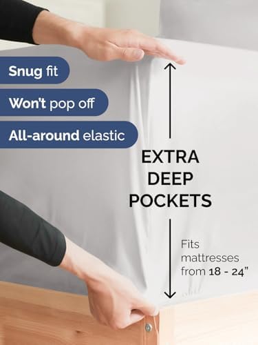 CGK Extra Deep King Single Fitted Sheet Only - French Grey