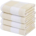 Cotton Waffle Weave Check Plaid Dish Cloths Absorbent Cleaning Towels