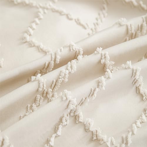 INFLAG Boho Duvet Cover, 3pc Boho Tufted Microfiber Bedding Comforter