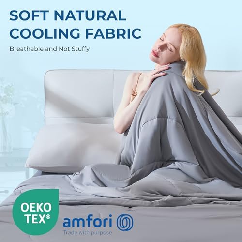 BDEUS Cooling Comforter Full/Queen Size with 2 Pillowcases Set, Soft