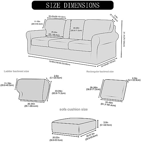 7 Pieces Velvet High Stretch Sofa Covers for 3 Cushion Couch Sofa