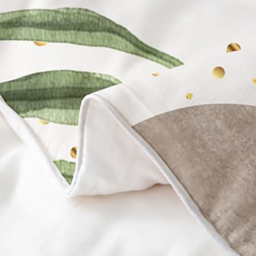 Boho Green 100% Cotton Duvet Cover Set Queen Size,Sage Bohemian Mid