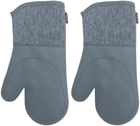 Homewear Marlow Silicone Extra Long Oven Mitt 2 Piece Set, Heat and