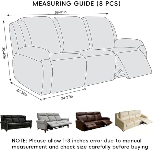 Stretch Recliner Chair Cover, Washable Stay in Place Recliner