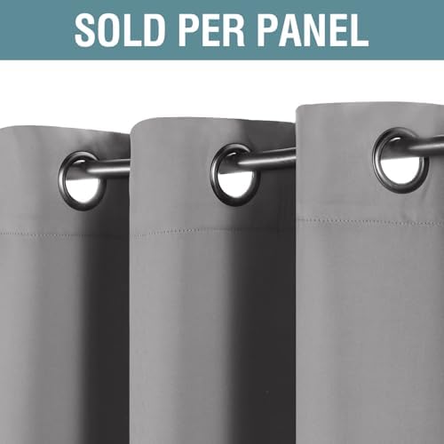 H.VERSAILTEX Blackout Grey Curtains 63 Inch Length Curtains for