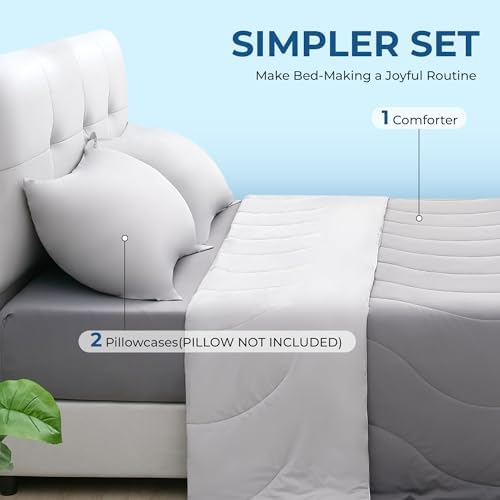 BDEUS Cooling Comforter Full/Queen Size with 2 Pillowcases Set, Soft