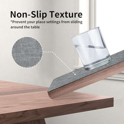 Maxpearl Faux Leather Placemats Set of 8, Easy to Clean, Light Grey