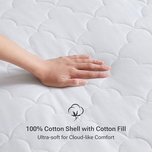 Sleep Philosophy Queen Size Mattress Pad, 100% Cotton Mattress