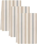 Brown Gray Striped Kitchen Towels Set of 3, Water Absorbent Dish