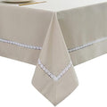 EHouseHome Heavy Duty Fabric Tablecloth with White