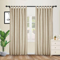 cololeaf Blackout White Linen Curtains for Bedroom Living Room