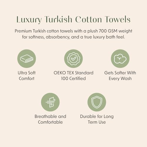 Springtree Home Luxury Turkish Cotton Bath Towels Set | 6-Piece Set
