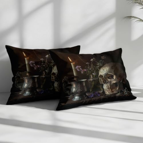 King Duvet Cover Set Retro Art Skull Flowers 3D Printed Bedding Sets