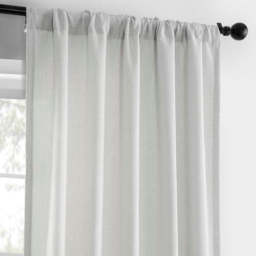 HPD Half Price Drapes Basic Faux Linen Curtains - 108 Inch Long Pair