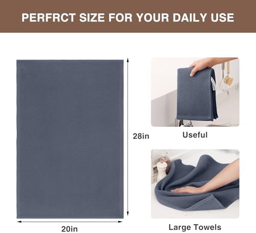 Homaxy 100% Cotton Oversized Waffle Weave Kitchen Towels, 5-Pack, Dark