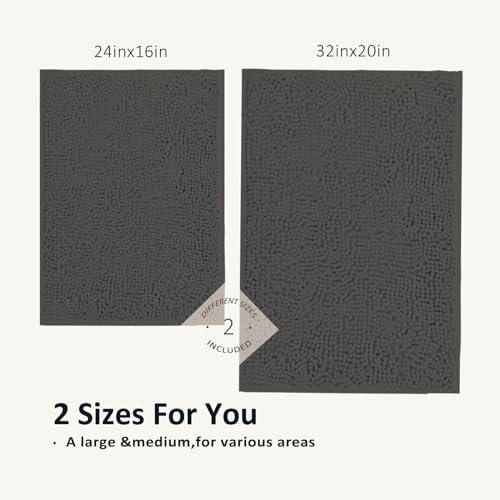 Bathroom Rugs Sets 2 Piece, Plush Bath Mat Set Quick, Super Absorbent